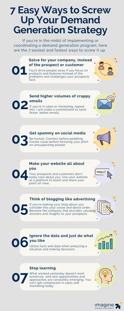 7 Ways to Screw Up Your Demand Gen Strategy Infographic