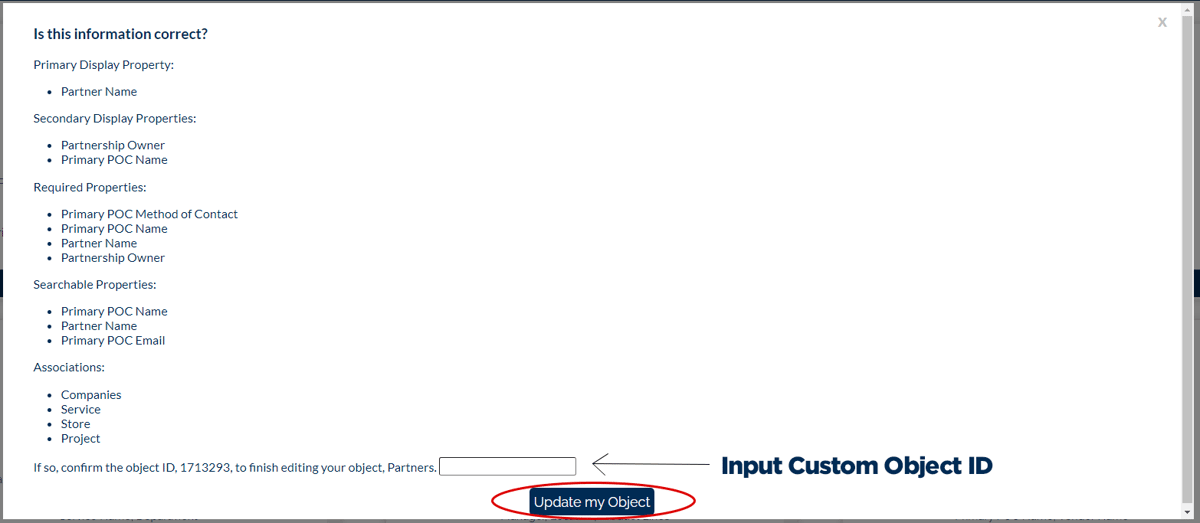Lift Custom Object Interface for HubSpot Support Doc