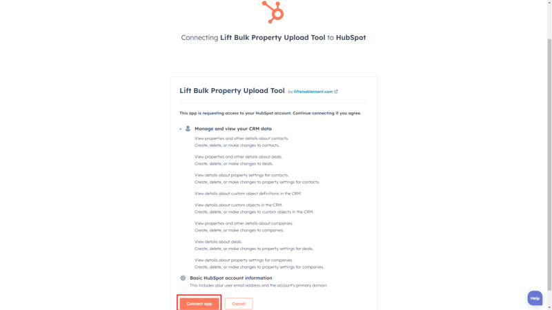 Lift Bulk Property Upload Tool Connect HubSpot