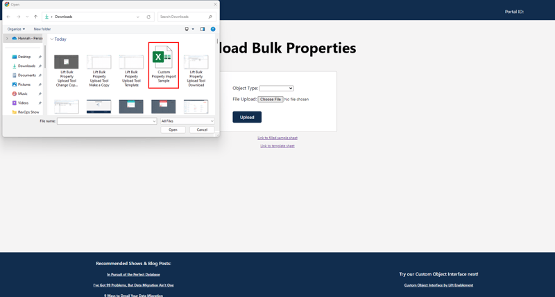 Lift Bulk Property Upload Tool Select Excel Spreadsheet