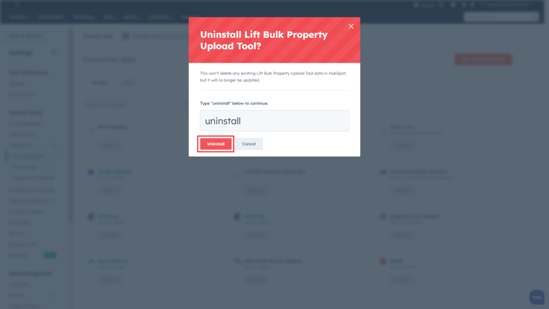 Lift Bulk Property Upload Tool Uninstall Prompt