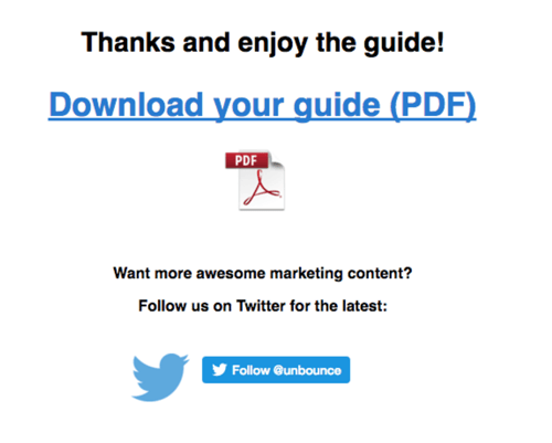 Unbounce Referral Thank You Page